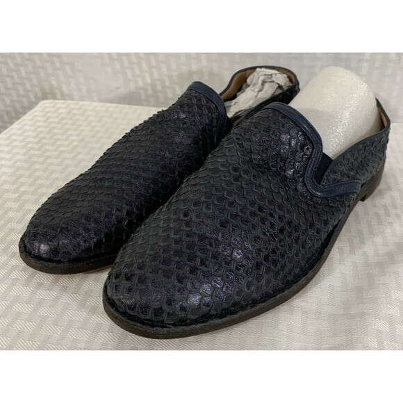 Trask Ali Loafers Flats Navy Snake Skin Womens 9 - Picture 1 of 7
